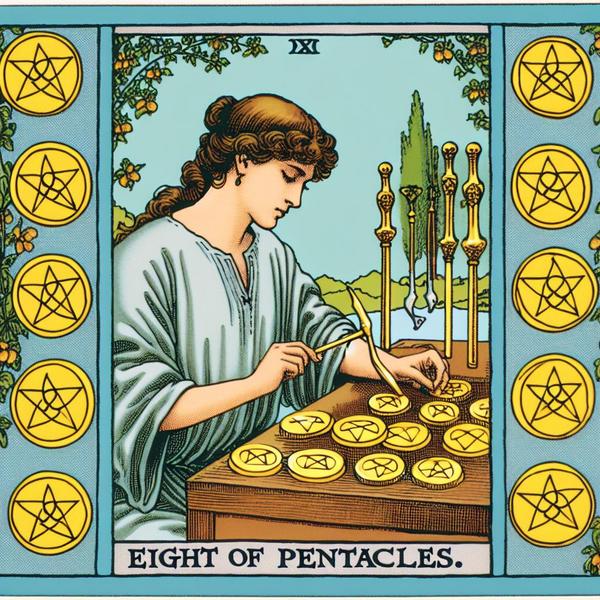 Signification du Huit de Denier dans le Tarot